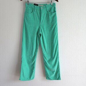 Levi's Ribcage Straight Ankle Pants Size 26x27 Green Corduroy Cotton High Rise